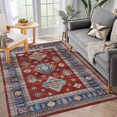 Garvee Washable Non Slip Area Rugs Stain Resistant Non Shedding Bordered for Indoor use