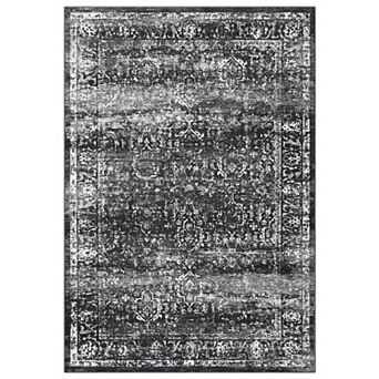 Garvee Machine Washable Vintage Area Rug Foldable Non Slip Faux Wool for Living Room