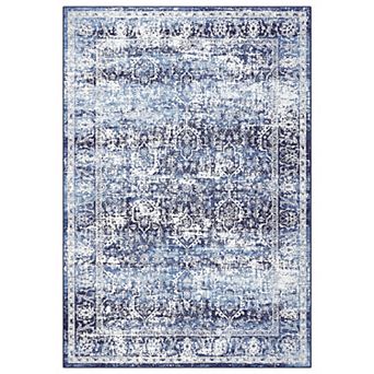 Garvee Machine Washable Vintage Area Rug Foldable Non Slip Faux Wool for Living Room