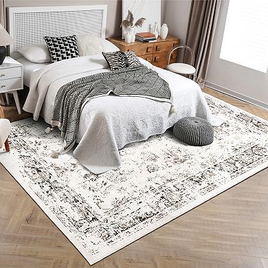 Garvee Washable Foldable Area Rugs Non Slip Stain Resistant for Living Room