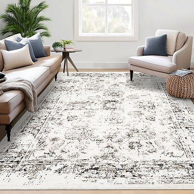 Garvee Washable Foldable Area Rugs Non Slip Stain Resistant for Living Room