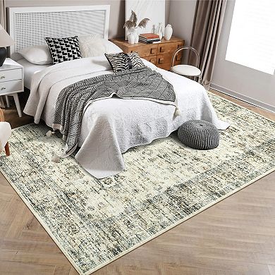 Garvee Machine Washable Non Slip Faux Wool Area Rugs for Living Room Bedroom