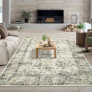 Garvee Machine Washable Non Slip Faux Wool Area Rugs for Living Room Bedroom