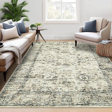 Garvee Machine Washable Non Slip Faux Wool Area Rugs for Living Room Bedroom