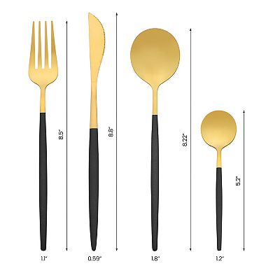 16 Piece Silverware Set, Stainless Steel Flatware Set, Mirror Polished Cutlery Set, Serving Set