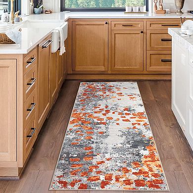 Garvee Machine Washable Vintage Area Rug Foldable Non Slip Faux Wool for Living Room