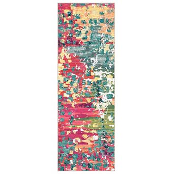 Garvee Modern Machine Washable Non Slip Abstract Low Pile Area Rugs for Living Room Kitchen Bedroom