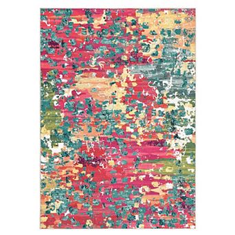 Garvee Modern Machine Washable Non Slip Abstract Low Pile Area Rugs for Living Room Kitchen Bedroom