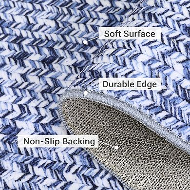 Garvee Machine Washable Non Slip Area Rug Low Pile Foldable Rug for Living Room Bedroom