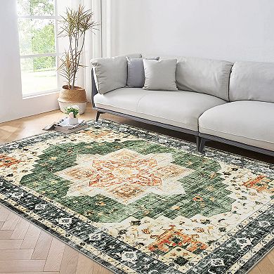Garvee Washable Non Slip Area Rugs Stain Resistant Non Shedding Bordered for Indoor use
