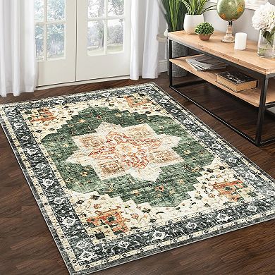 Garvee Washable Non Slip Area Rugs Stain Resistant Non Shedding Bordered for Indoor use