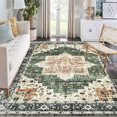 Garvee Washable Non Slip Area Rugs Stain Resistant Non Shedding Bordered for Indoor use