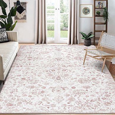 Garvee Washable Foldable Area Rugs Non Slip Stain Resistant for Living Room