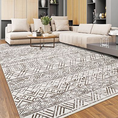 Garvee Washable Non Slip Area Rugs Stain Resistant Non Shedding Bordered for Indoor use