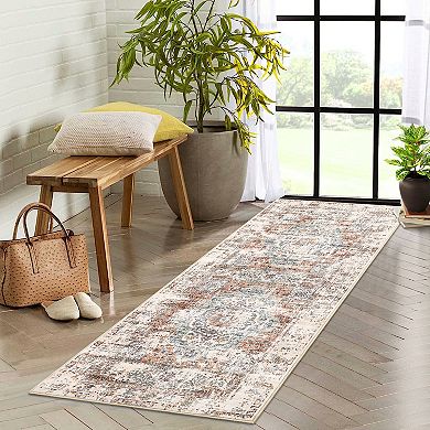 Garvee Washable Non Slip Area Rugs Stain Resistant Non Shedding Bordered Carpet for Indoor use