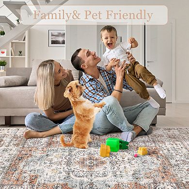 Garvee Washable Non Slip Area Rugs Stain Resistant Non Shedding Bordered Carpet for Indoor use