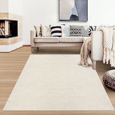 Garvee Machine Washable Solid Color Non Slip Area Rug for Livingroom Soft Carpet for Home