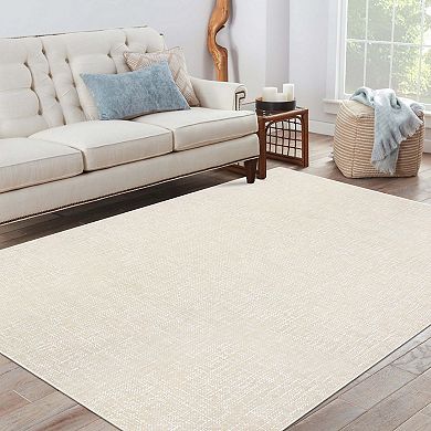 Garvee Machine Washable Solid Color Non Slip Area Rug for Livingroom Soft Carpet for Home