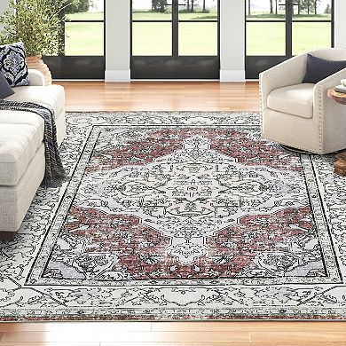 Garvee Washable Non Slip Area Rugs Stain Resistant Non Shedding Bordered Carpet for Indoor use