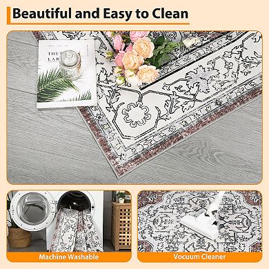 Garvee Washable Non Slip Area Rugs Stain Resistant Non Shedding Bordered Carpet for Indoor use