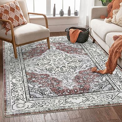 Garvee Washable Non Slip Area Rugs Stain Resistant Non Shedding Bordered Carpet for Indoor use