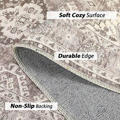 Garvee Vintage Boho Area Rug Soft Washable Floor Carpet for Bedroom Living Room
