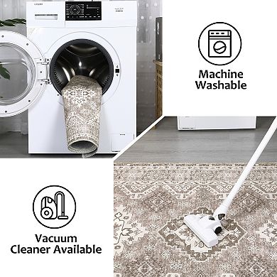 Garvee Vintage Boho Area Rug Soft Washable Floor Carpet for Bedroom Living Room