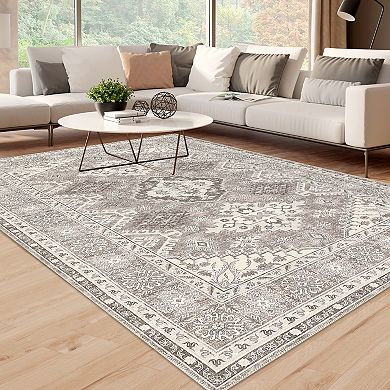 Garvee Vintage Boho Area Rug Soft Washable Floor Carpet for Bedroom Living Room
