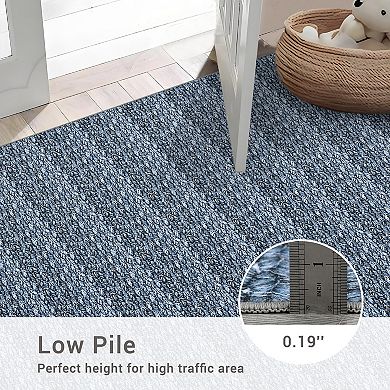 Garvee Machine Washable Non Slip Backing Foldable Area Rug for Living Room Bedroom