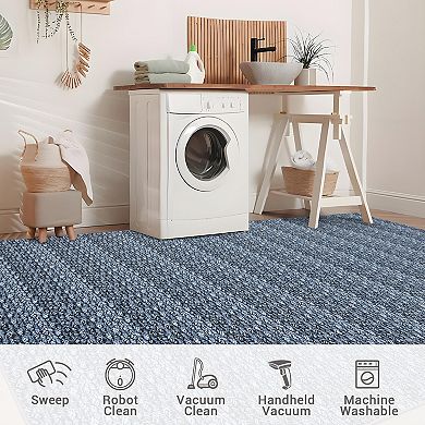 Garvee Machine Washable Non Slip Backing Foldable Area Rug for Living Room Bedroom