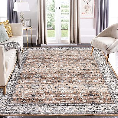 Garvee Machine Washable Non Slip Area Rug for Livingroom Soft Cotton Carpet for Home Use