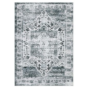 Garvee Machine Washable Non Slip Area Rug for Living Room Soft Low Pile Throw Rug for Bedroom