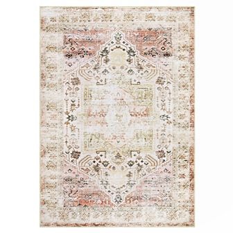 Garvee Machine Washable Non Slip Area Rug for Living Room Soft Low Pile Throw Rug for Bedroom