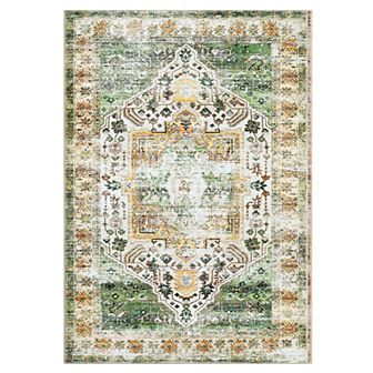 Garvee Machine Washable Non Slip Area Rug for Living Room Soft Low Pile Throw Rug for Bedroom