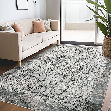 Garvee Machine Washable Non Slip Area Rug for Livingroom Soft Cotton Carpet for Home Use