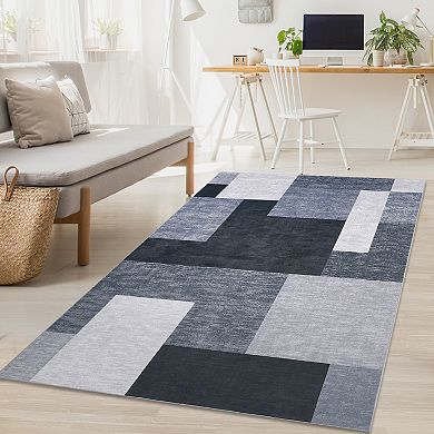 Garvee Machine Washable Non Slip Area Rug for Livingroom Soft Cotton Carpet for Home Use