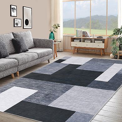 Garvee Machine Washable Non Slip Area Rug for Livingroom Soft Cotton Carpet for Home Use