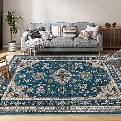 Garvee Washable Non Slip Area Rugs Stain Resistant Non Shedding Bordered Carpet for Indoor use