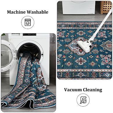 Garvee Washable Non Slip Area Rugs Stain Resistant Non Shedding Bordered Carpet for Indoor use