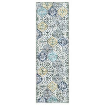 Garvee Vintage Boho Floral Rug Washable Home Decor Carpet