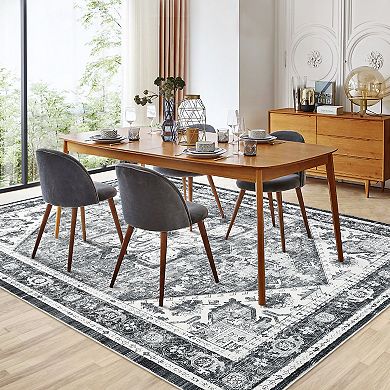 Garvee Washable Non Slip Area Rugs Stain Resistant Non Shedding Bordered Carpet for Indoor use