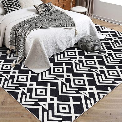 Garvee Washable Non Slip Area Rugs Stain Resistant Non Shedding Bordered for Indoor use