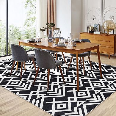 Garvee Washable Non Slip Area Rugs Stain Resistant Non Shedding Bordered for Indoor use