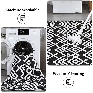 Garvee Washable Non Slip Area Rugs Stain Resistant Non Shedding Bordered for Indoor use