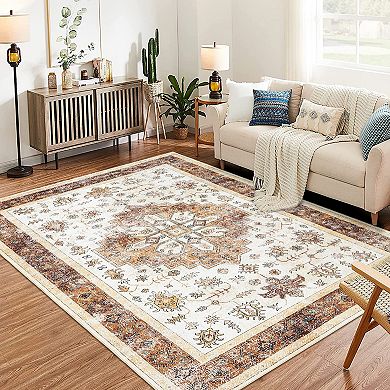 Garvee Machine Washable Non Slip Area Rug Non Shedding Carpet for Living Room Bedroom