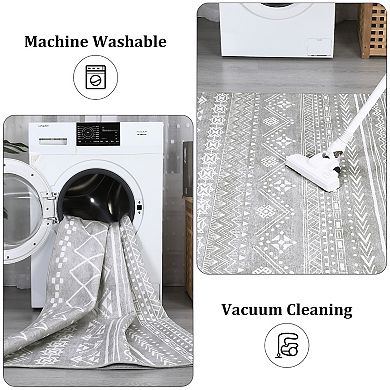 Garvee Washable Non Slip Area Rugs Stain Resistant Non Shedding Bordered for Indoor use