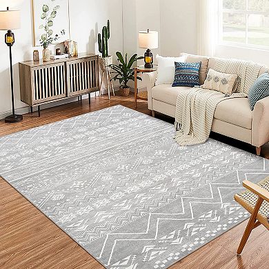 Garvee Washable Non Slip Area Rugs Stain Resistant Non Shedding Bordered for Indoor use