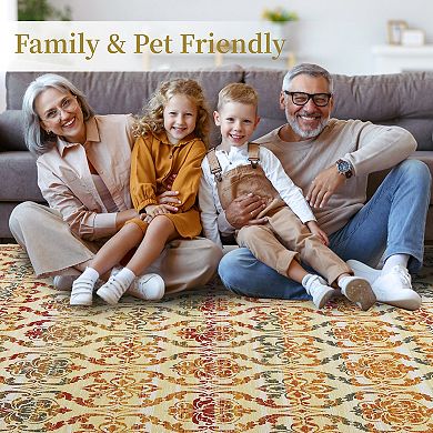 Garvee Washable Foldable Area Rugs non-Slip Stain Resistant for Living Room