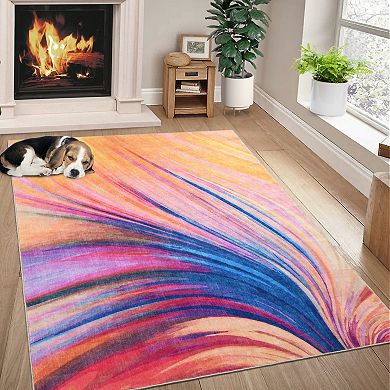 Garvee Machine Washable Area Rug Non-Slip for Living Room Bedroom Playroom