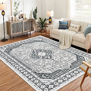 Garvee Machine Washable Non Slip Area Rug Non Shedding Carpet for Living Room Bedroom